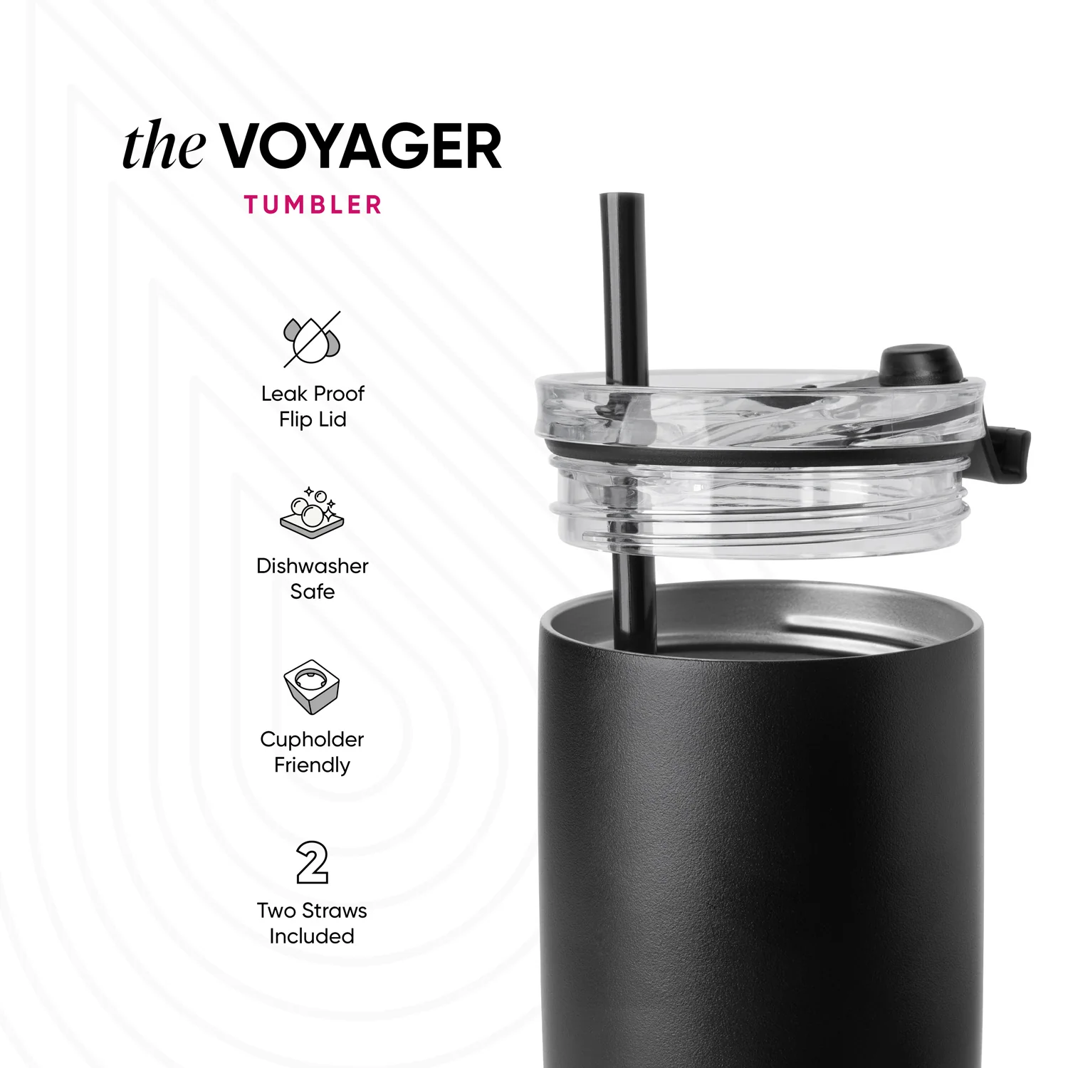 NFL Voyager Tumbler with Clear Flip Lid & Straw - Image 4