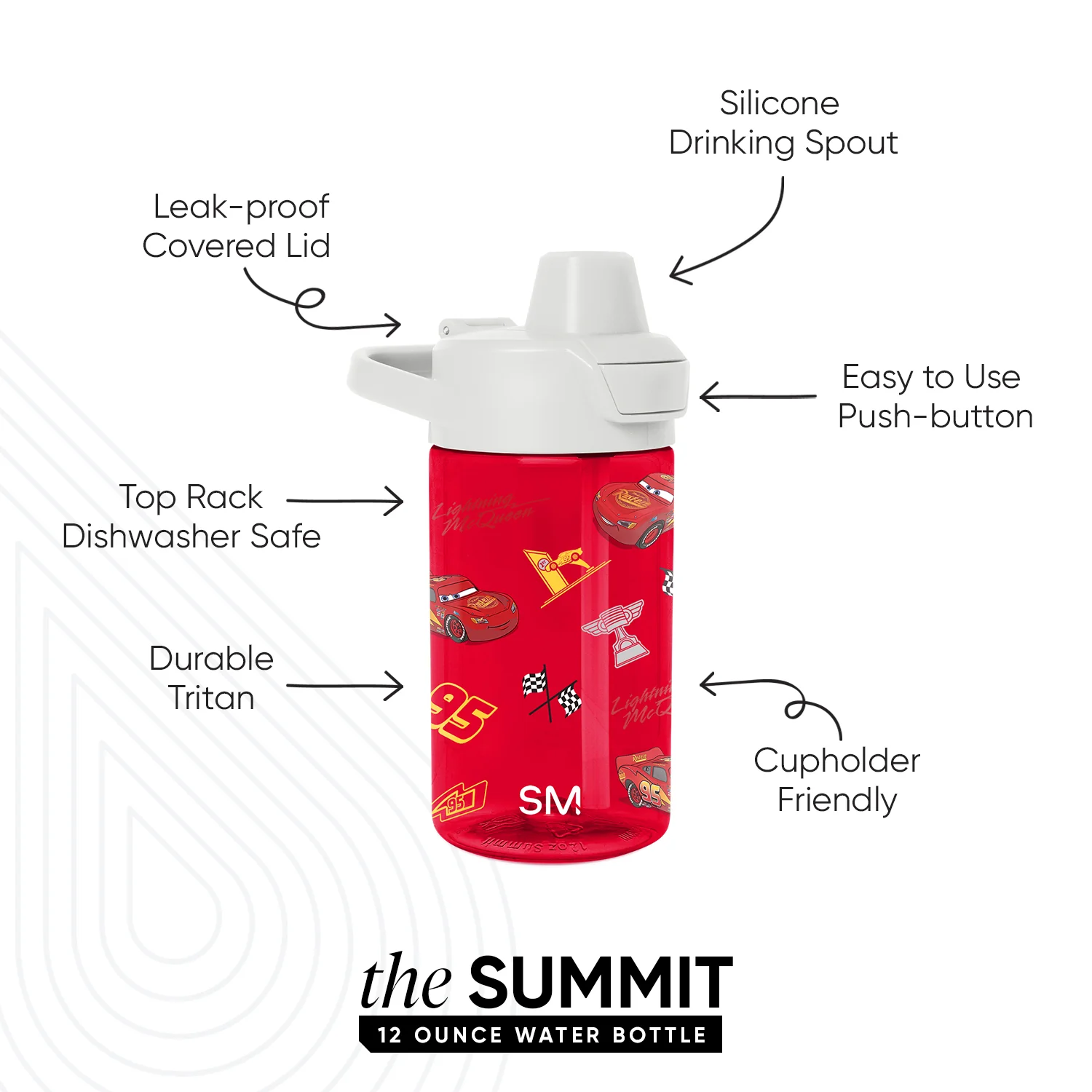 Summit Kids Plastic Water Bottle with Simple Flip Straw Lid - Image 2