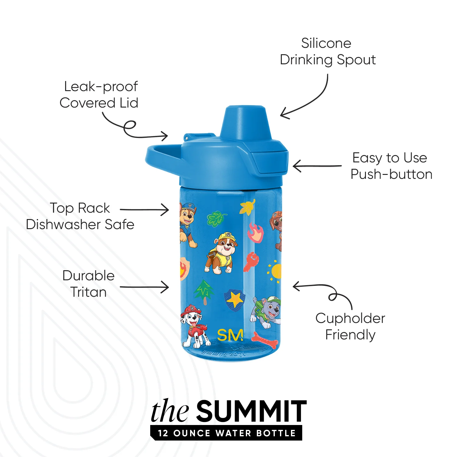 Summit Kids Plastic Water Bottle with Simple Flip Straw Lid - Image 2