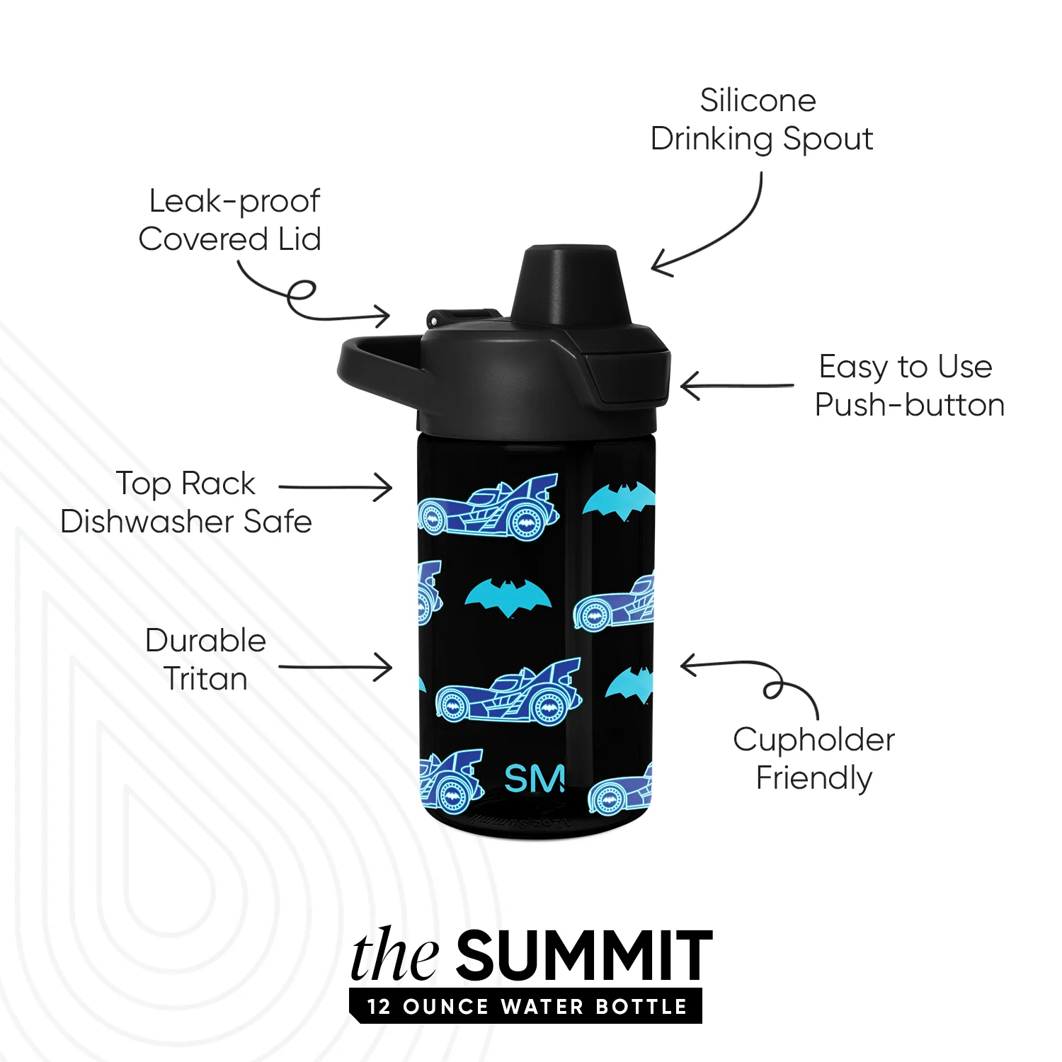 Summit Kids Plastic Water Bottle with Simple Flip Straw Lid - Image 2