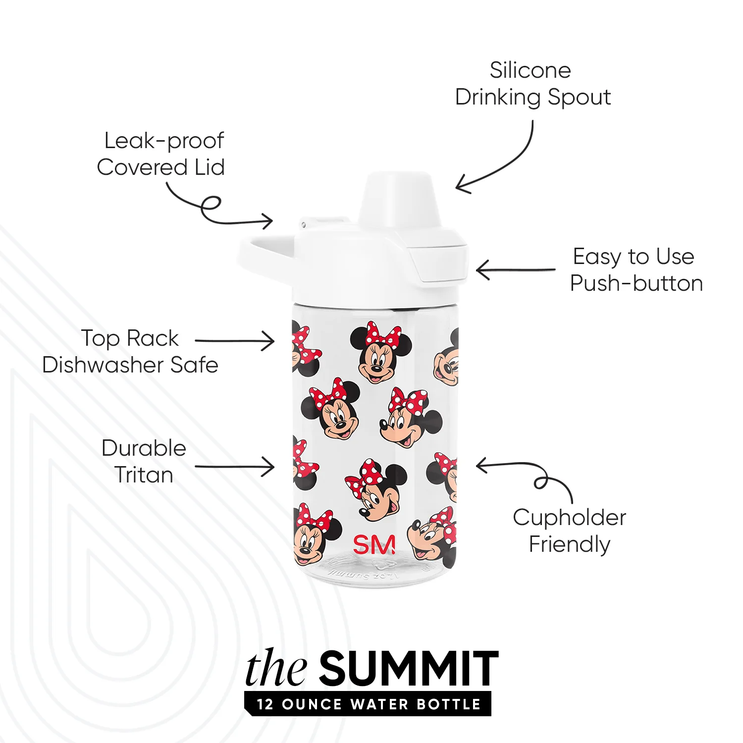 Summit Kids Plastic Water Bottle with Simple Flip Straw Lid - Image 2