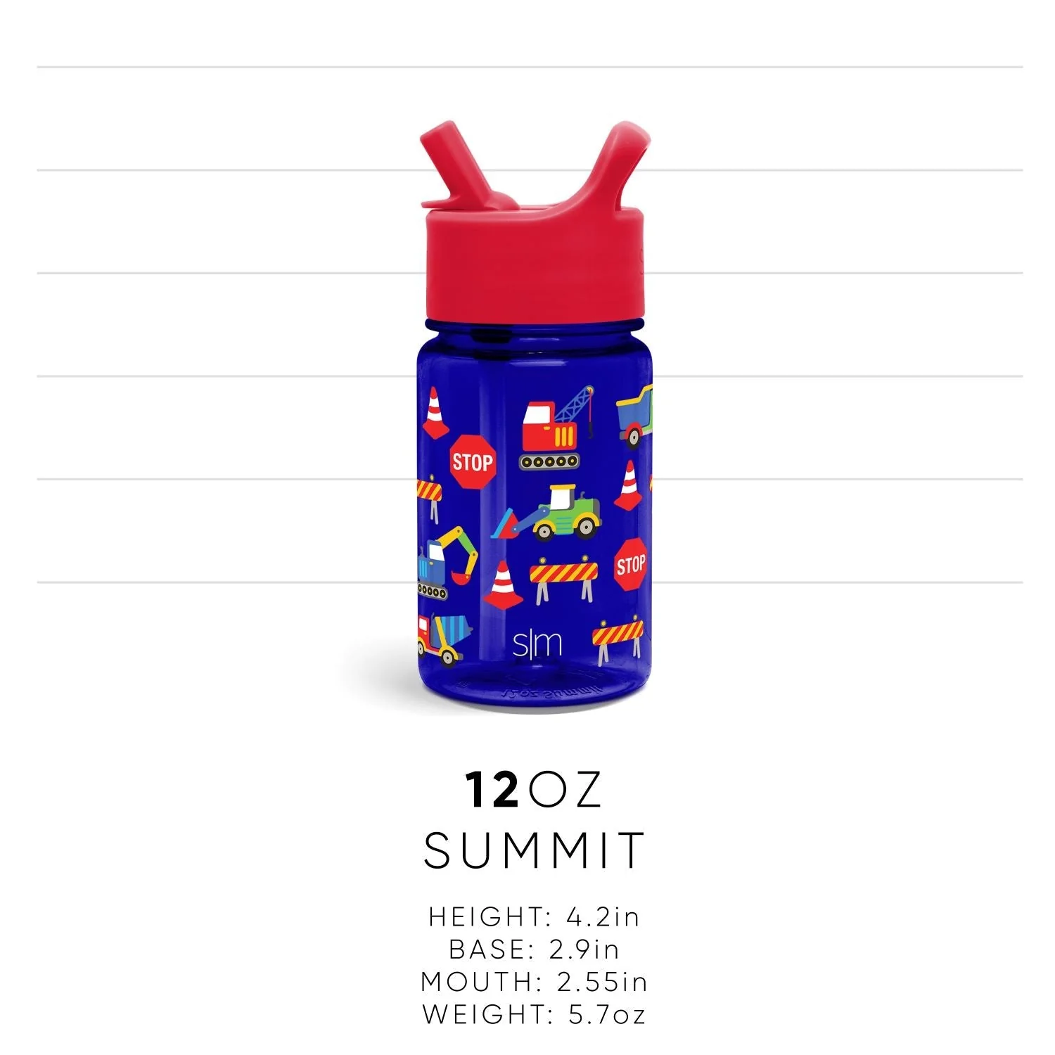 Summit Kids Plastic Water Bottle with Straw Lid - Image 2