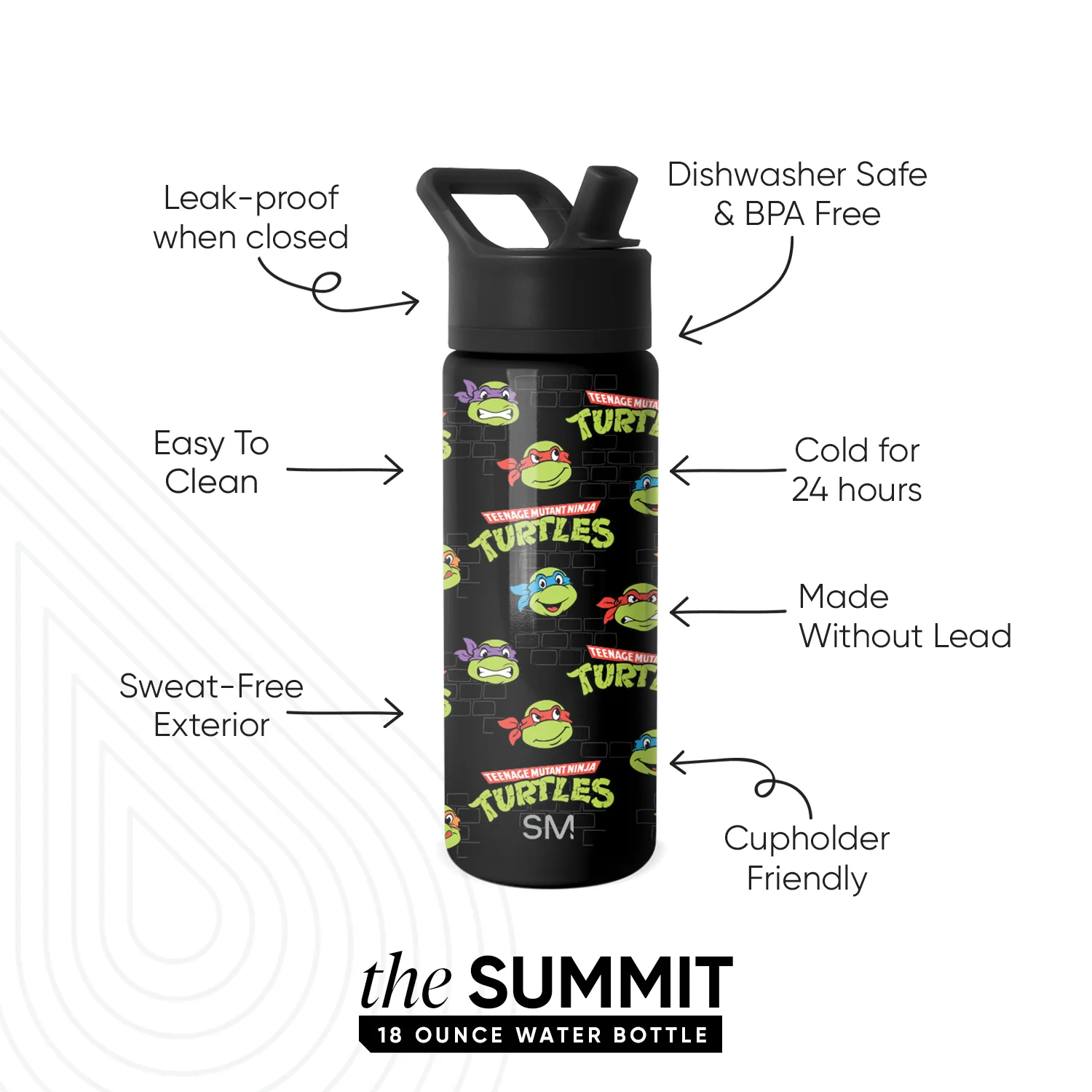 Summit Kids Water Bottle with Straw Lid - Image 2