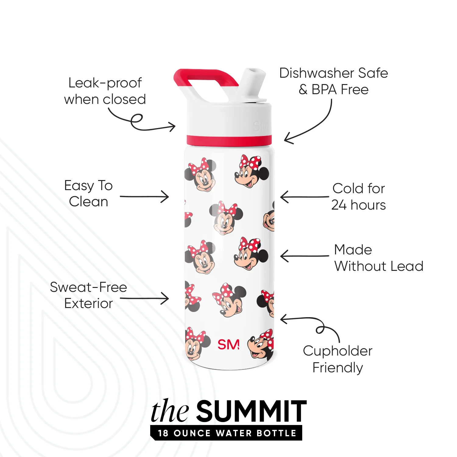 Summit Kids Water Bottle with Straw Lid - Image 2