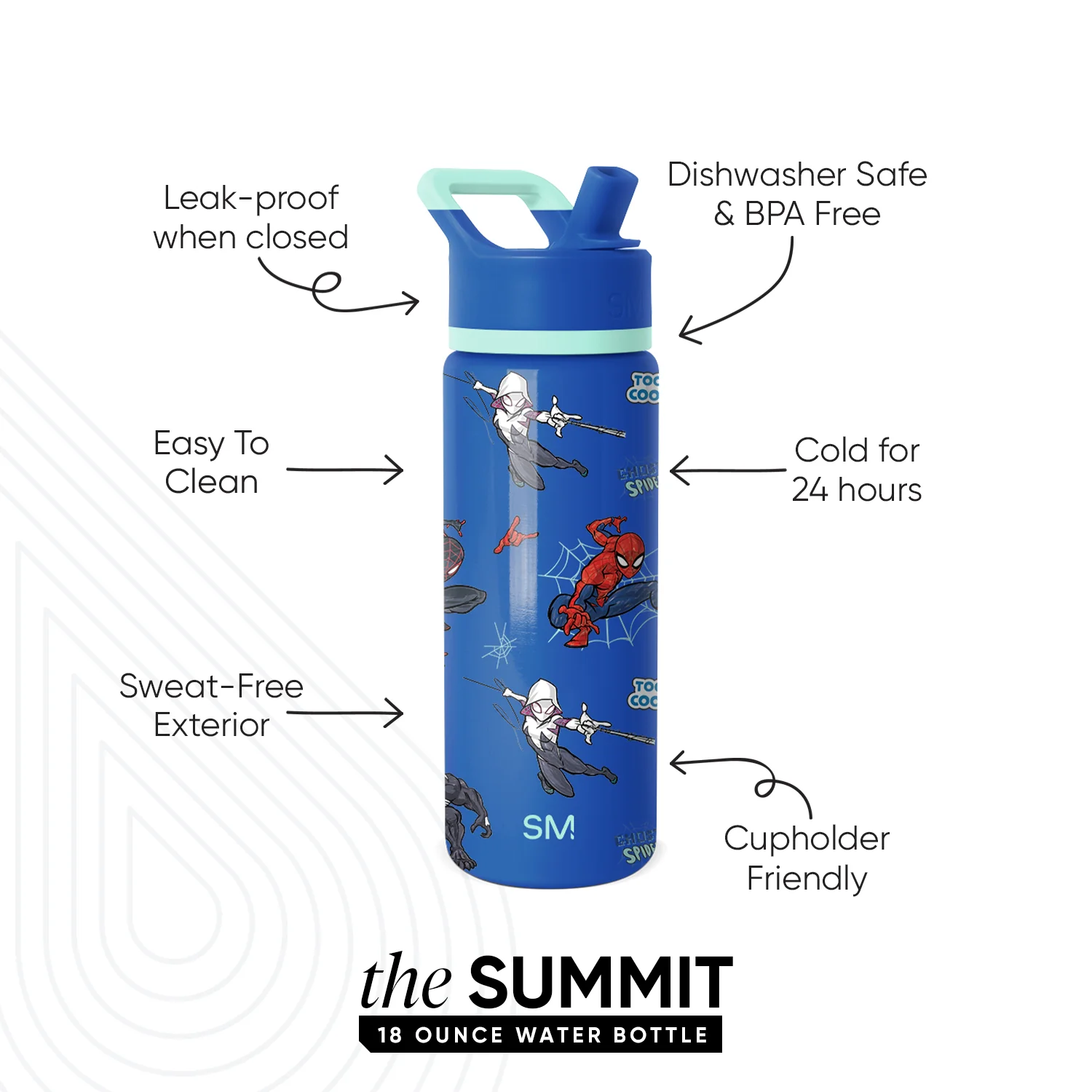 Summit Kids Water Bottle with Straw Lid - Image 2