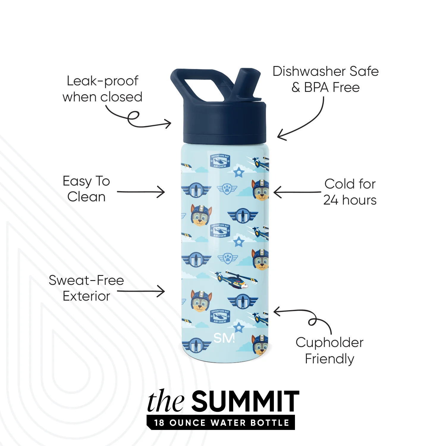 Summit Kids Water Bottle with Straw Lid - Image 2