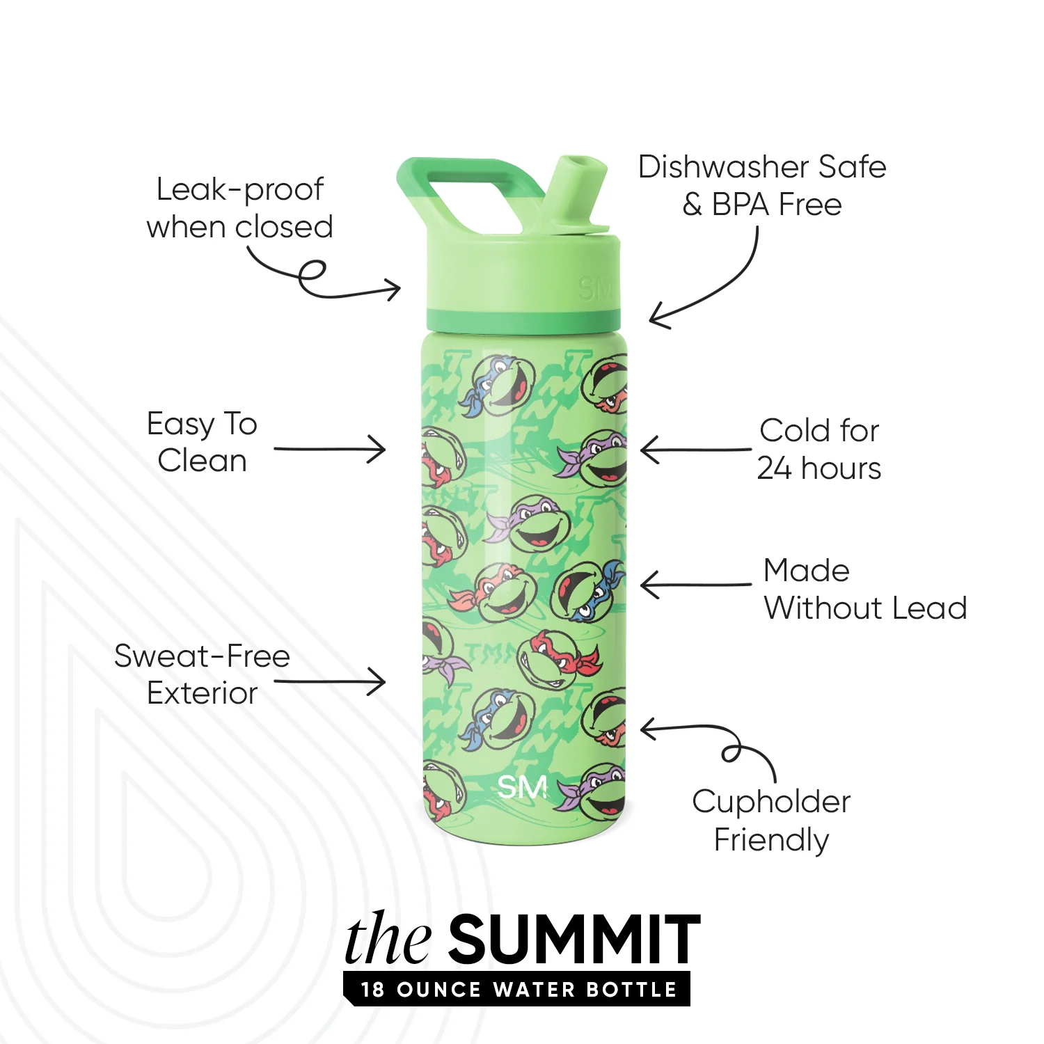 Summit Kids Water Bottle with Straw Lid - Image 2